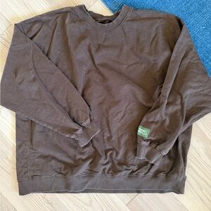 Daily Drills mocha fleece Crewneck Sweater XS/S